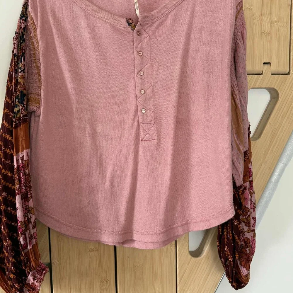 Free People “Light Magic Henley” - Pink - Size S - Picture 3 of 6